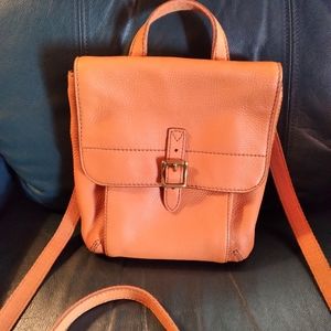 Fossil orange leather crossbody bag